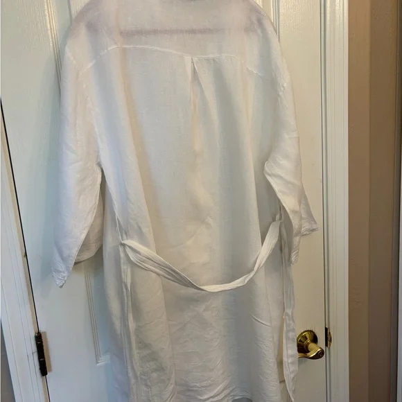 Saga Made in Italy 100% Linen Button up Oversized Shirt/Dress One Size - Picture 4 of 10